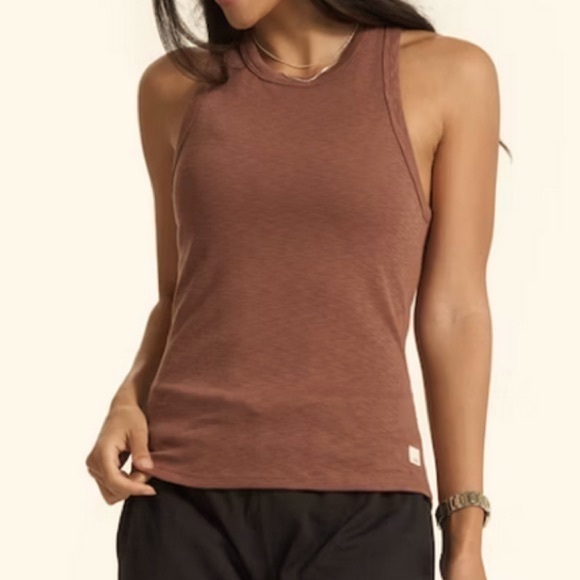 VUORI Sunrise High Neck Rib Tank XS Terracotta - Picture 9 of 13